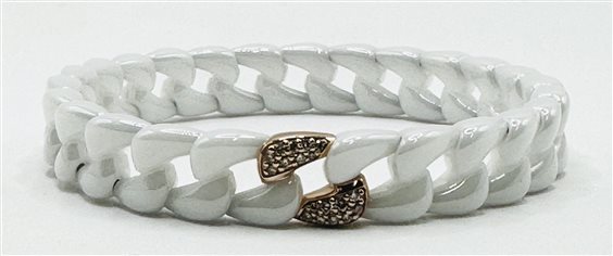 Bracelet Casciola Gioielli Femme CUBANA in Céramique Diamante Brown 0.17 Ct CU4BL1DBW - CU4BL1DBW